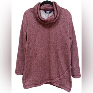 lands end womens cowl neck Long Sleeve sweatshirt Size Medium Red